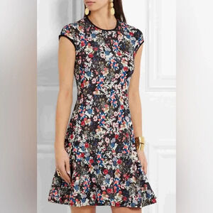 Erdem  Darlina Floral-Print Flounce Dress, size 8